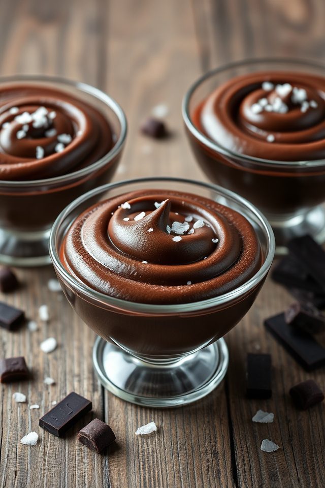 chocolate mousse with salt