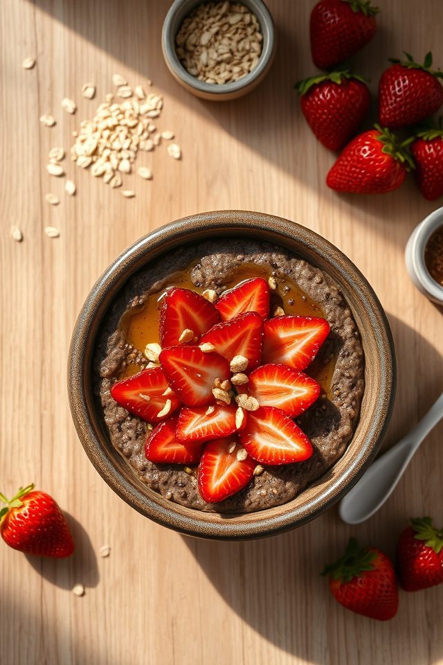 chocolate strawberry oatmeal breakfast