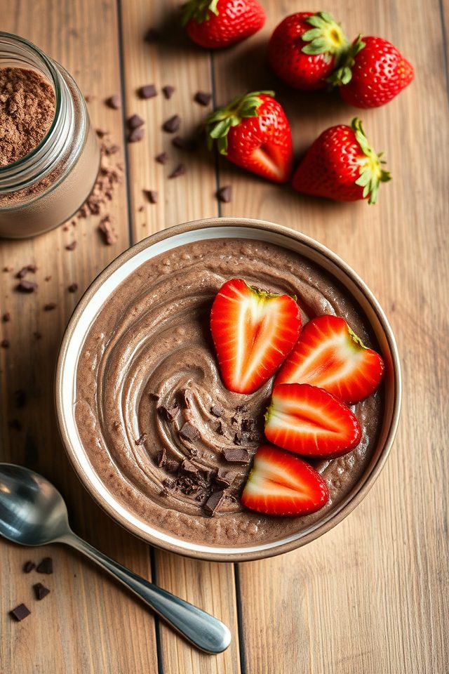 chocolate strawberry protein oatmeal