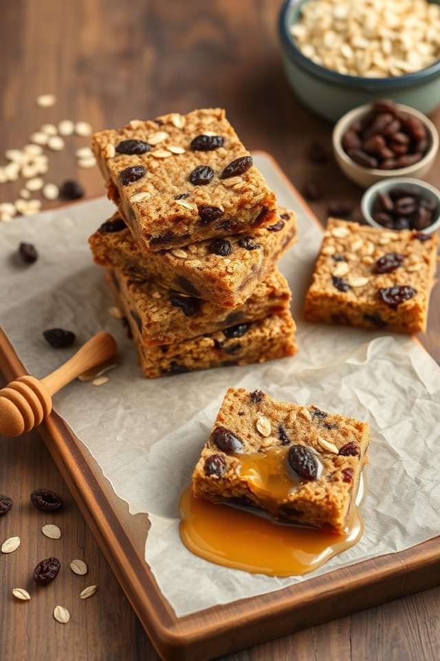 cinnamon raisin oatmeal bars