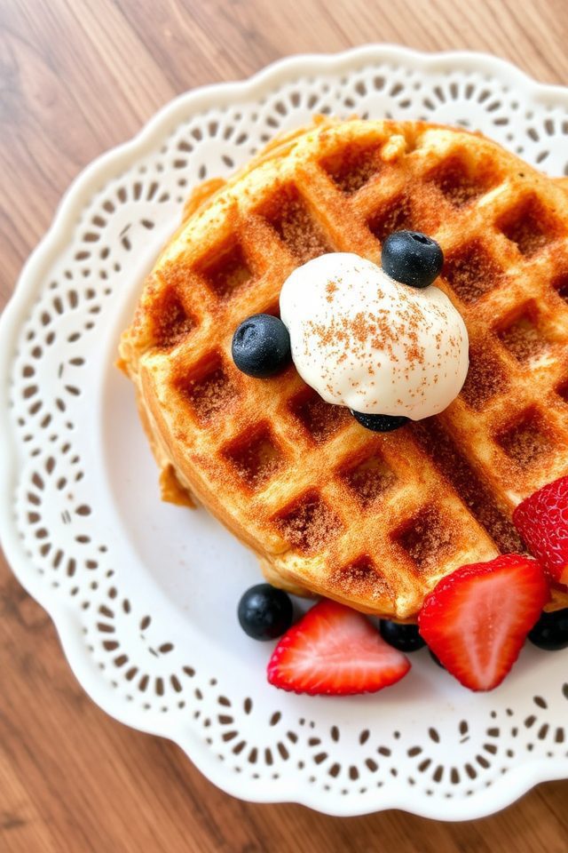 cinnamon roll waffle breakfast