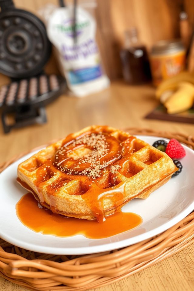 cinnamon roll waffle breakfast