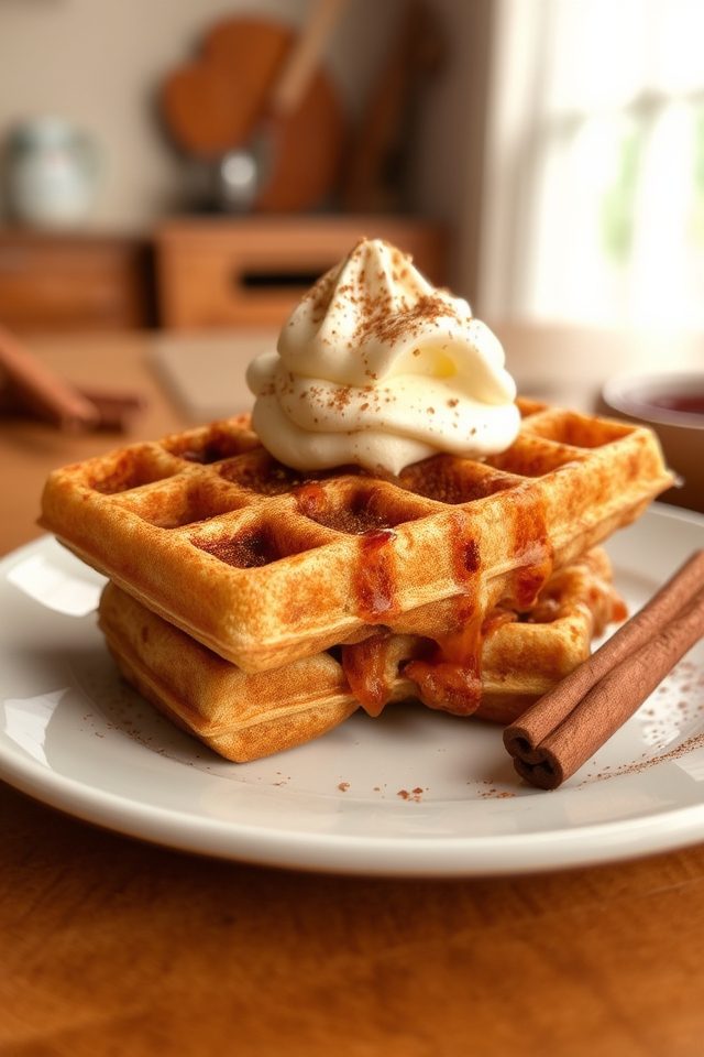 cinnamon roll waffle brunch