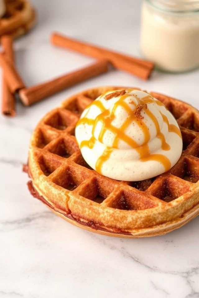 cinnamon roll waffle delight