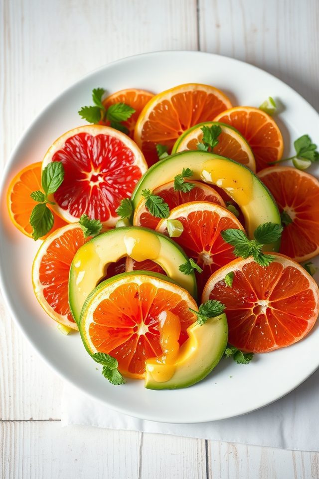 citrus avocado honey lime salad