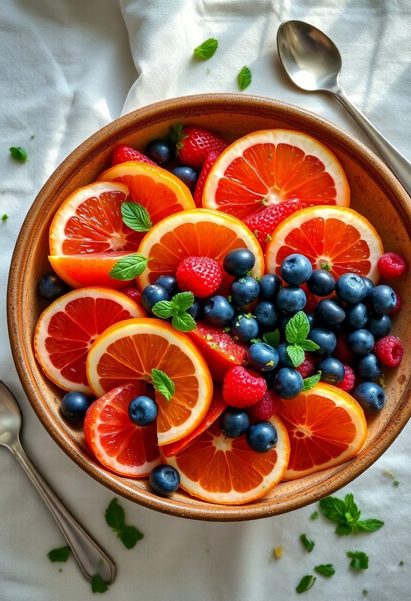 citrus berry mint salad