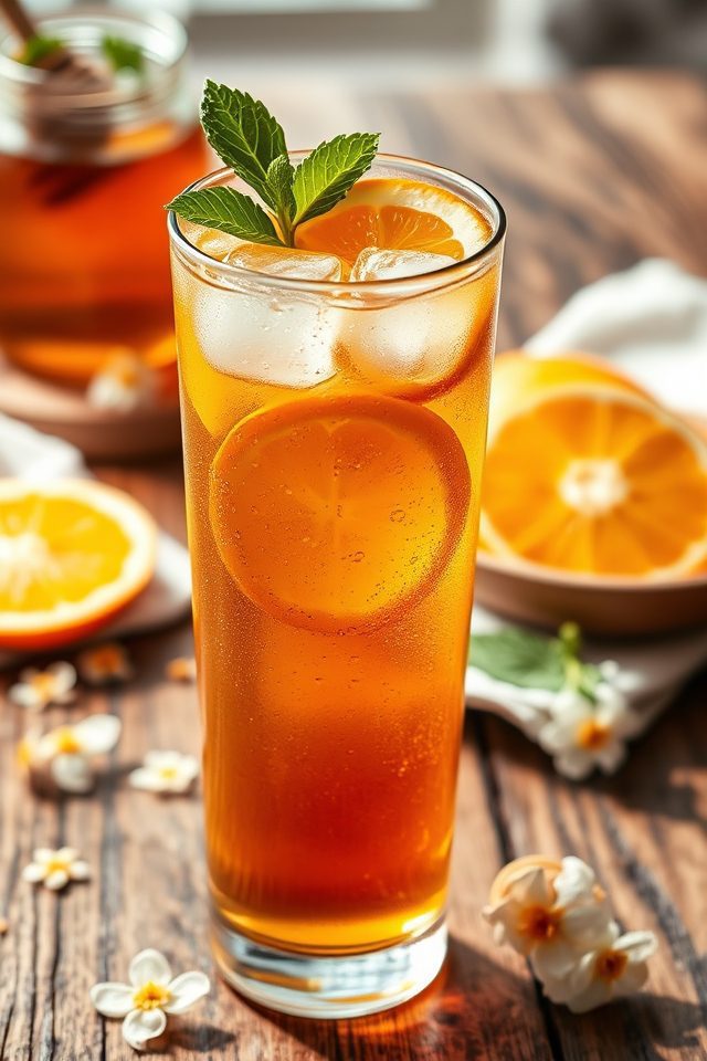 citrus flavored chilled tea