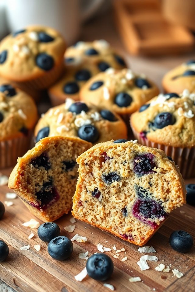 coconut blueberry quinoa muffins