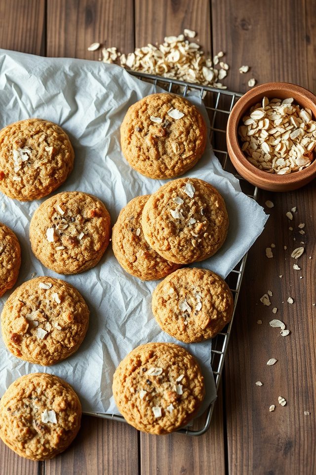coconut chia oatmeal cookies
