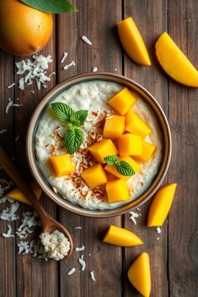 coconut mango flavored oatmeal