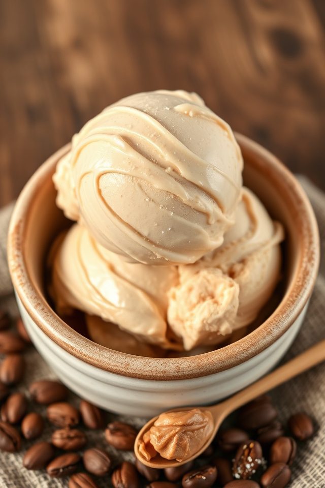coffee almond protein icecream