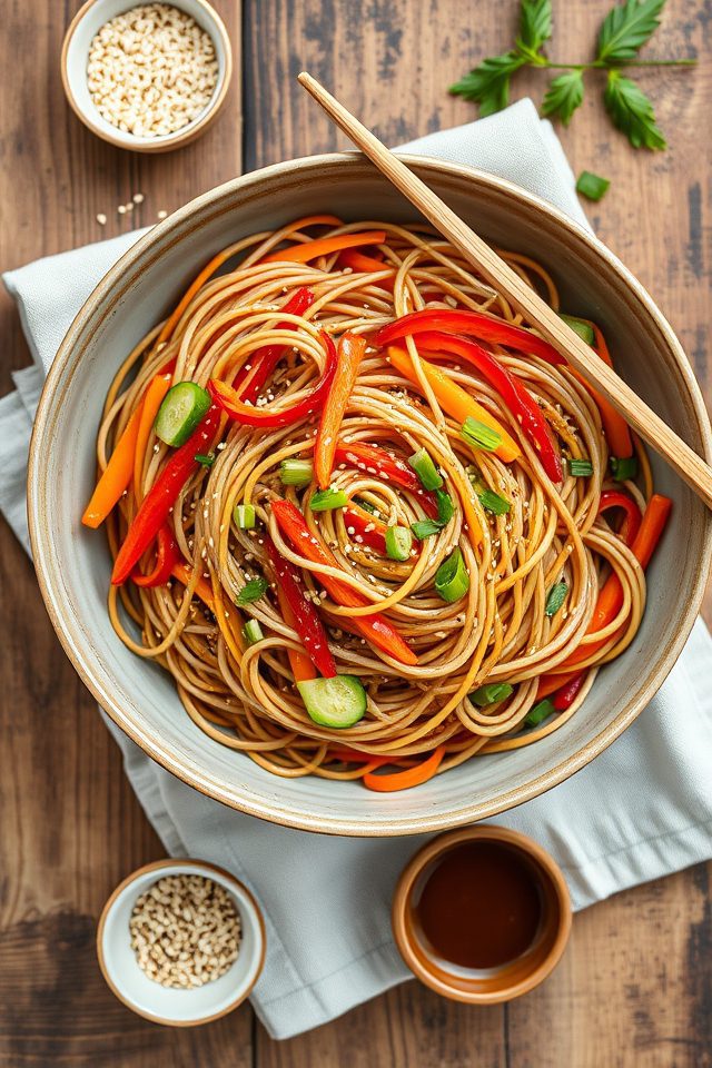 cold sesame soba salad