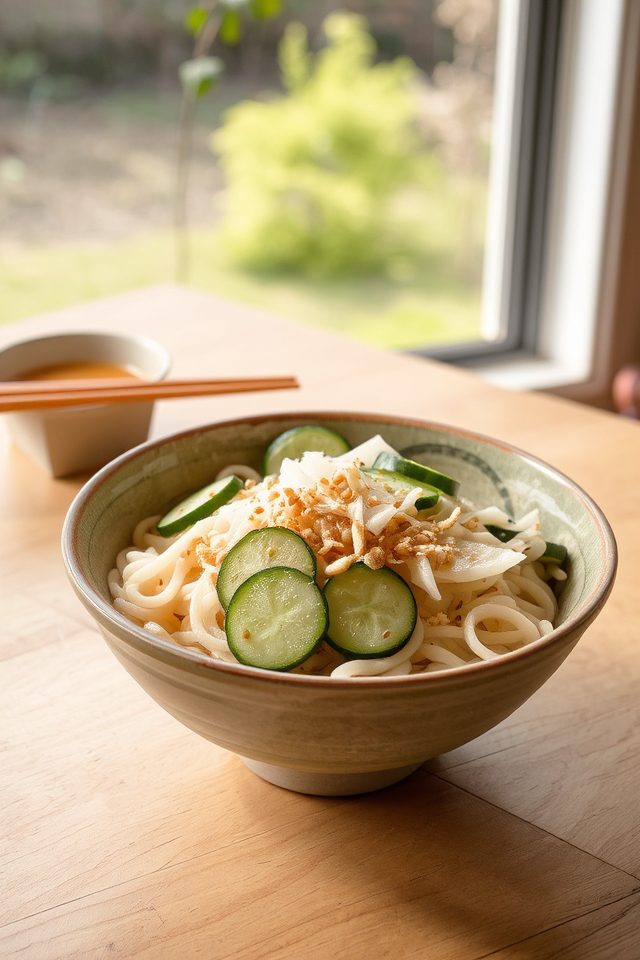 cold udon noodle dish
