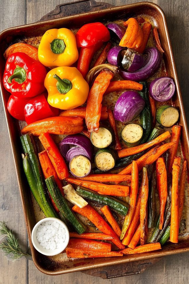 colorful caramelized roasted vegetables