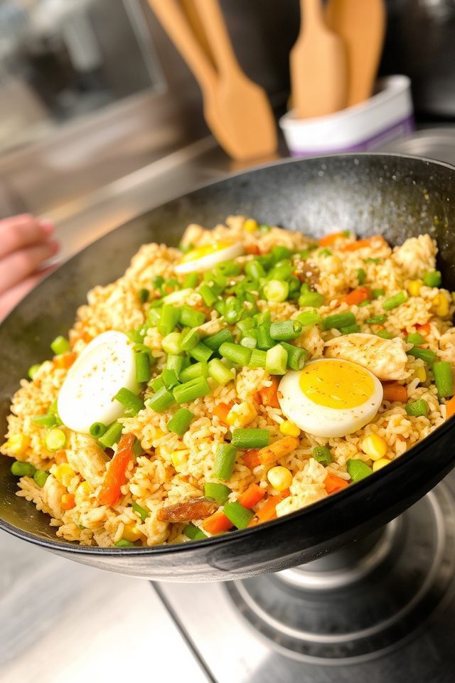 colorful chicken fried dish