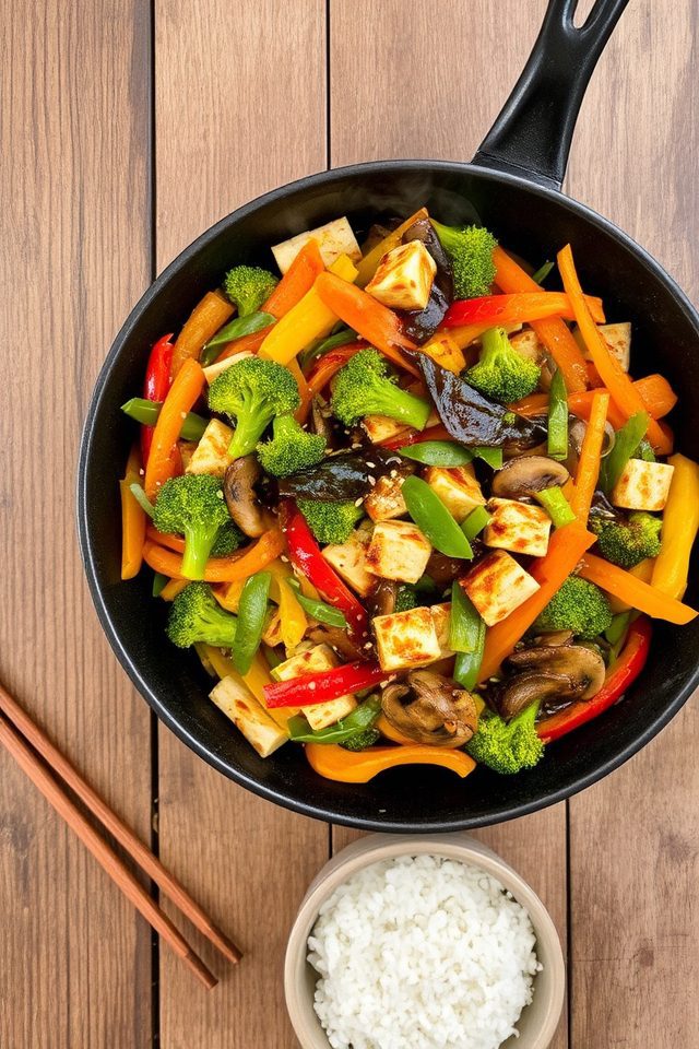 colorful crisp vegetable stir fry