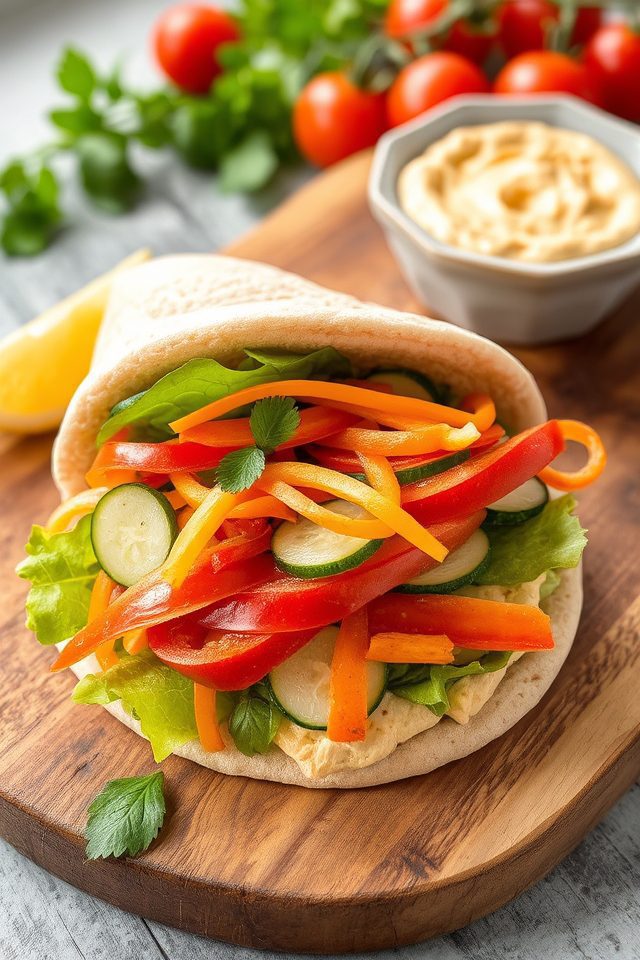 colorful crunchy veggie pocket