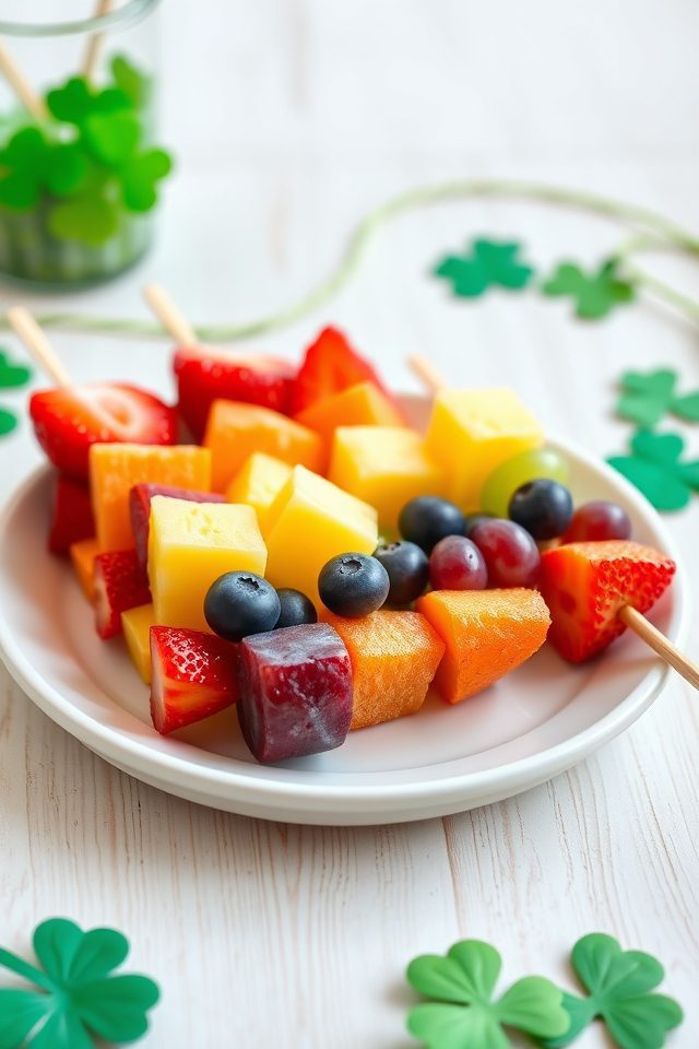 colorful fresh fruit kabobs