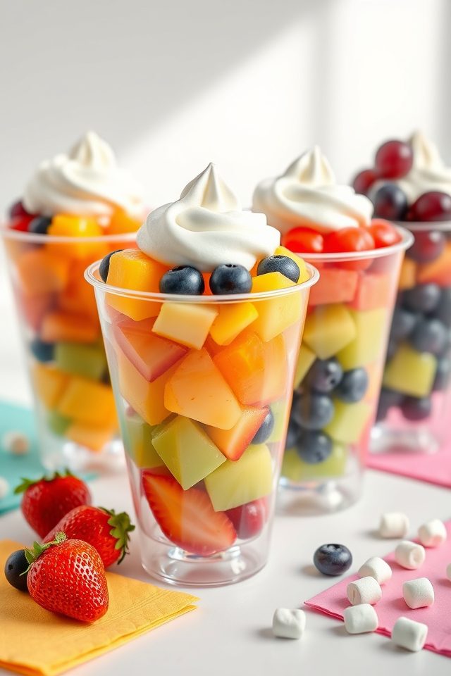 colorful layered fruit dessert