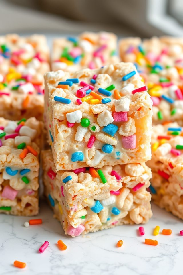 colorful marshmallow cereal treats