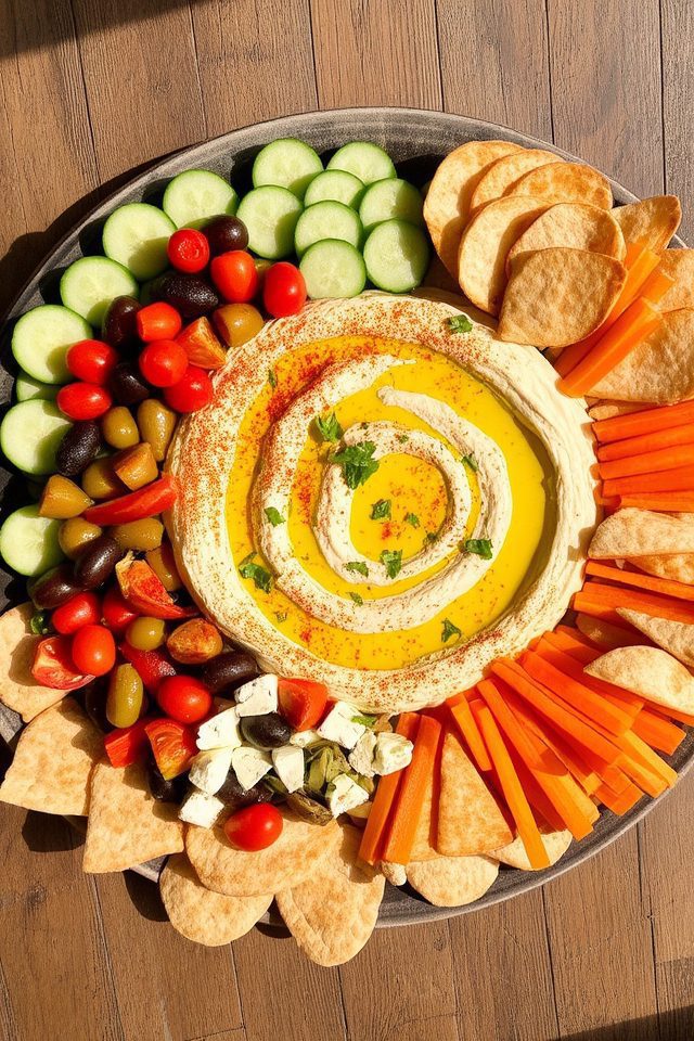 colorful mediterranean appetizer platter