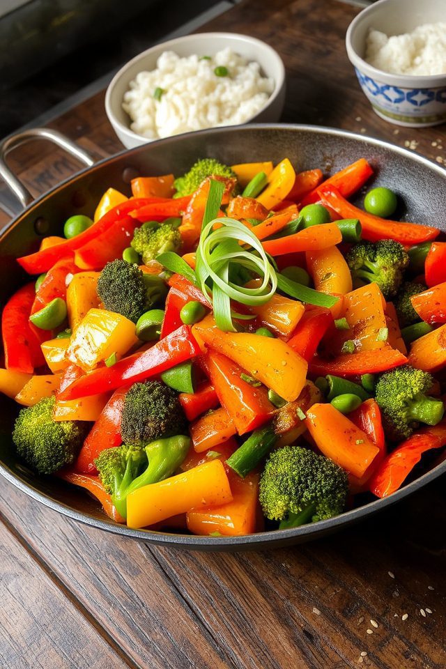 colorful quick vegetable stir fry