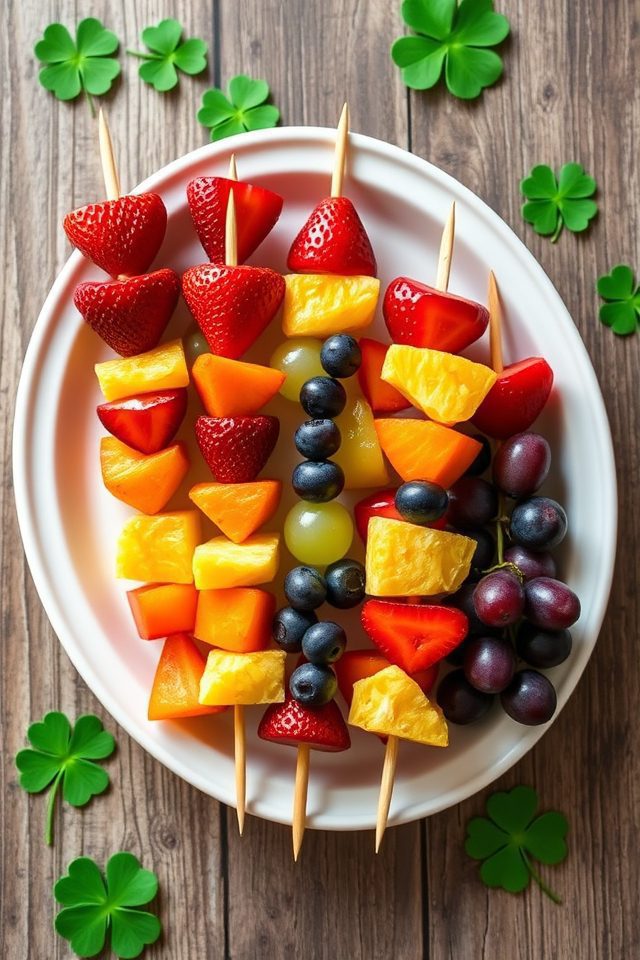 colorful skewered fruit assortment