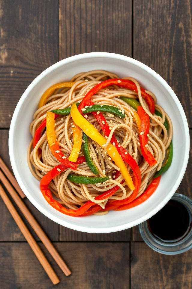 colorful vegetable noodle dish