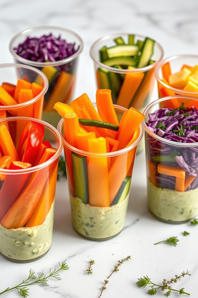 colorful vegetables with dip