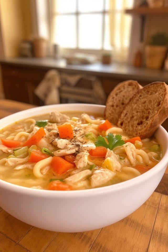 comforting chicken noodle soup
