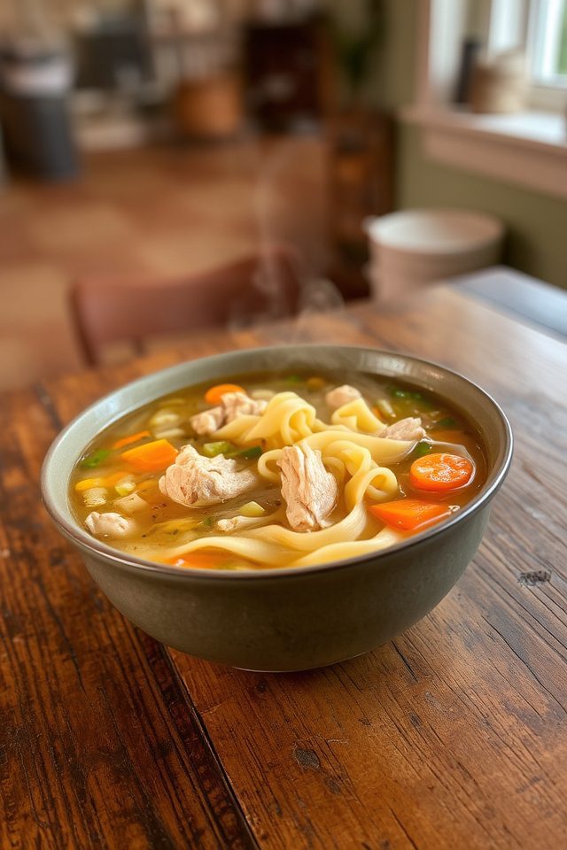 comforting chicken noodle soup