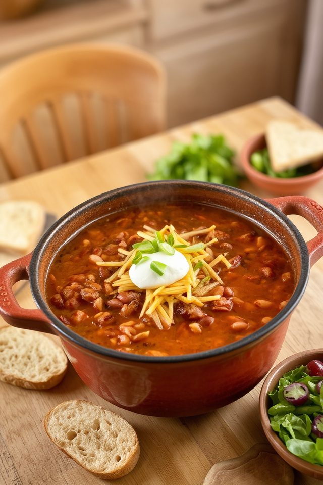 comforting pork bean chili