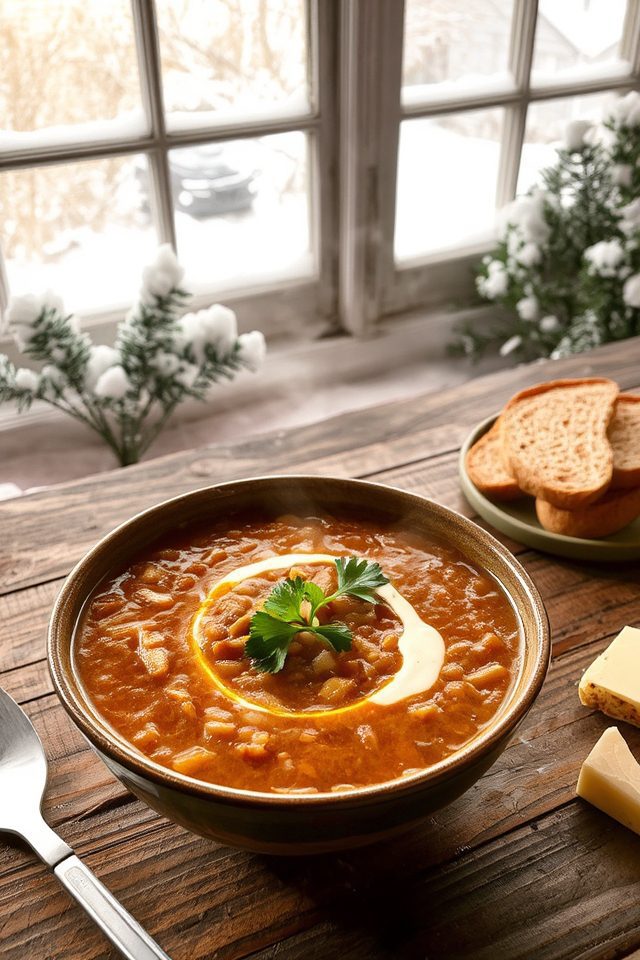 comforting winter lentil soup