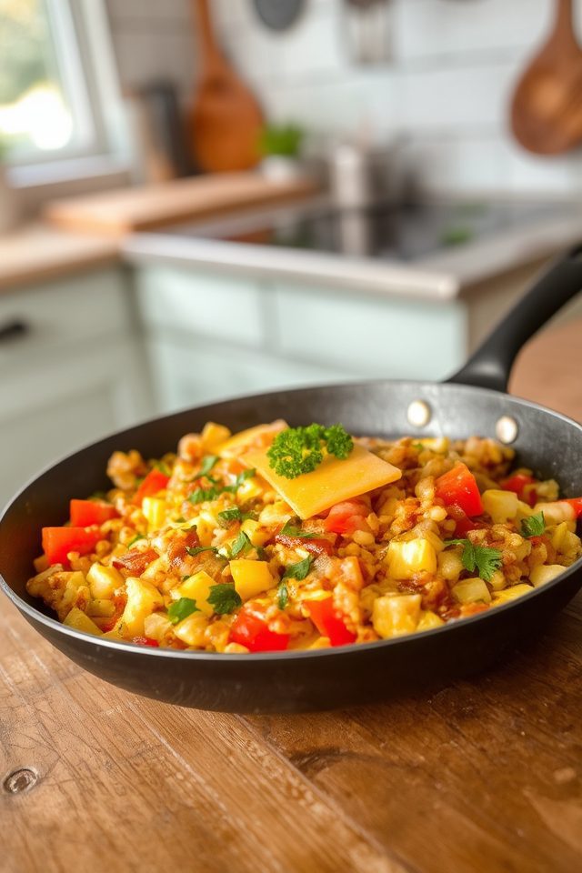 cook eggs with veggies