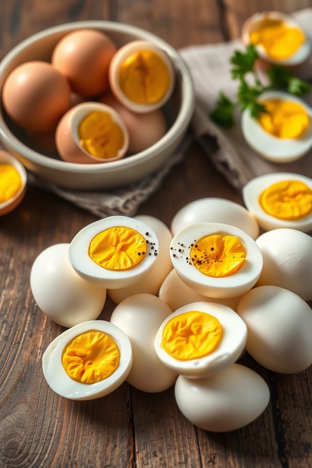 cooked eggs solid yolk