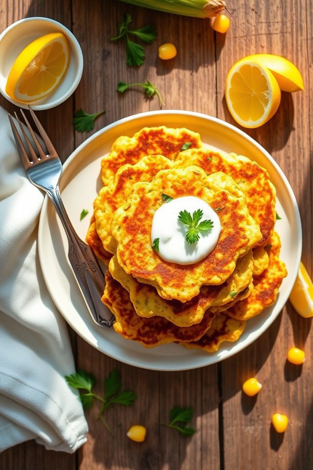 corn zucchini savory fritters