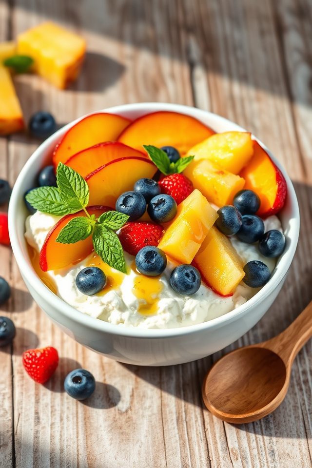 cottage cheese fruit bowl