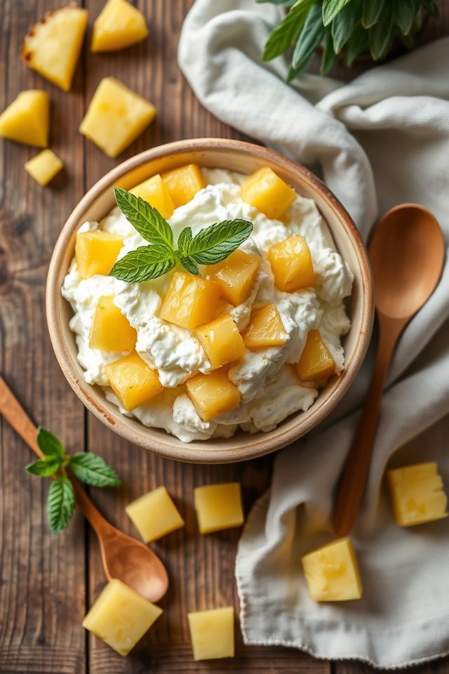 cottage cheese pineapple bowls