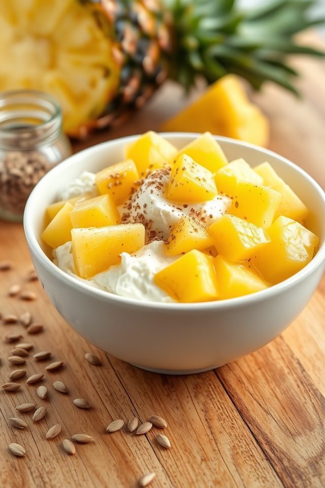 cottage cheese pineapple flaxseed
