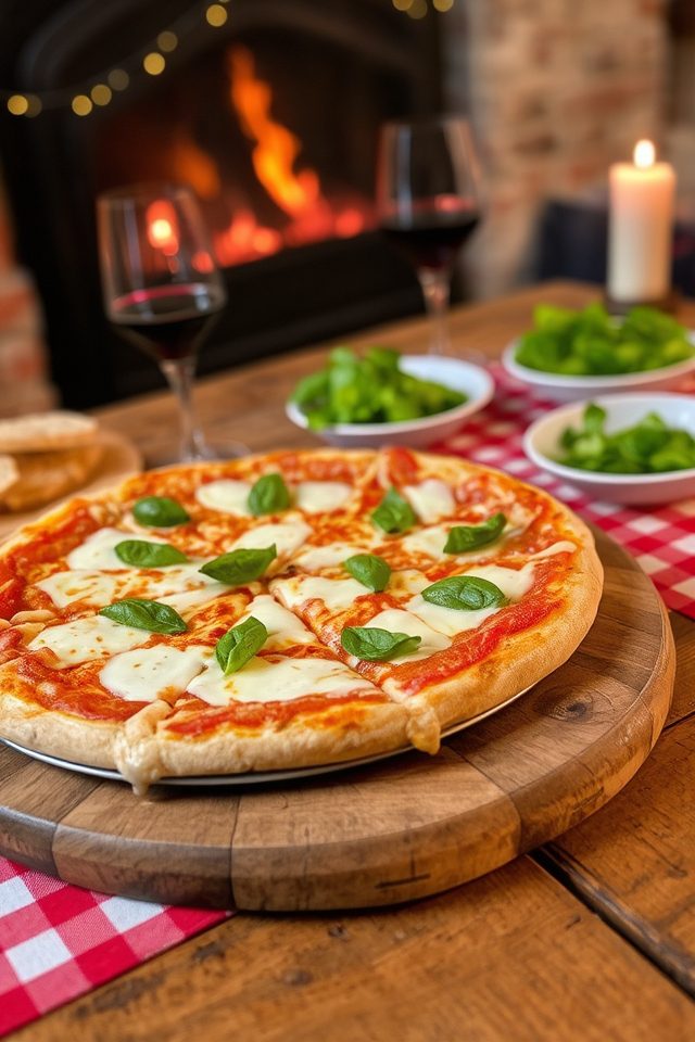 cozy night pizza dinner