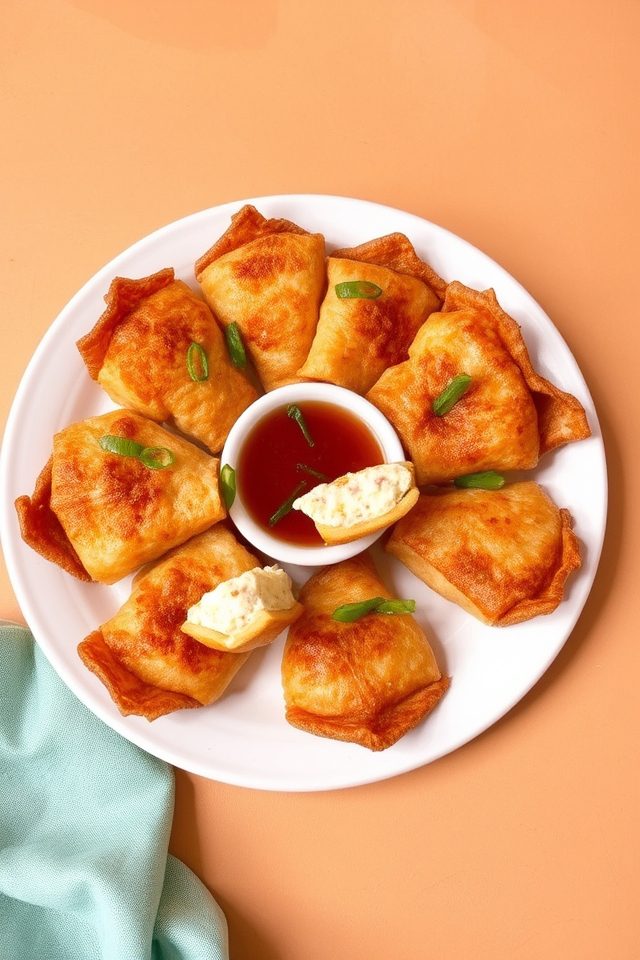 crab filled wonton snacks