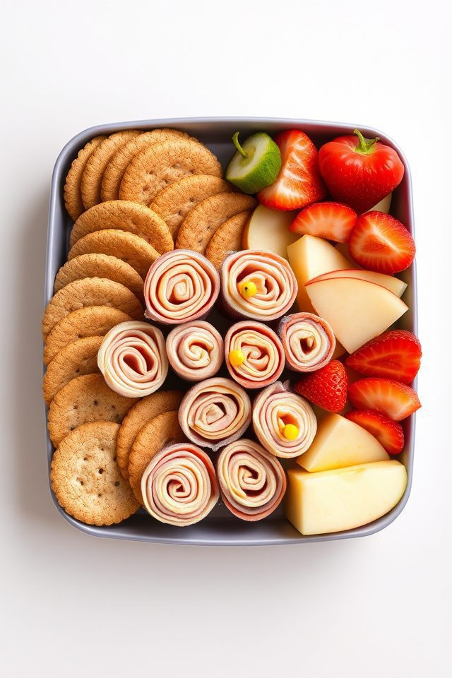 crackers cheese turkey roll ups