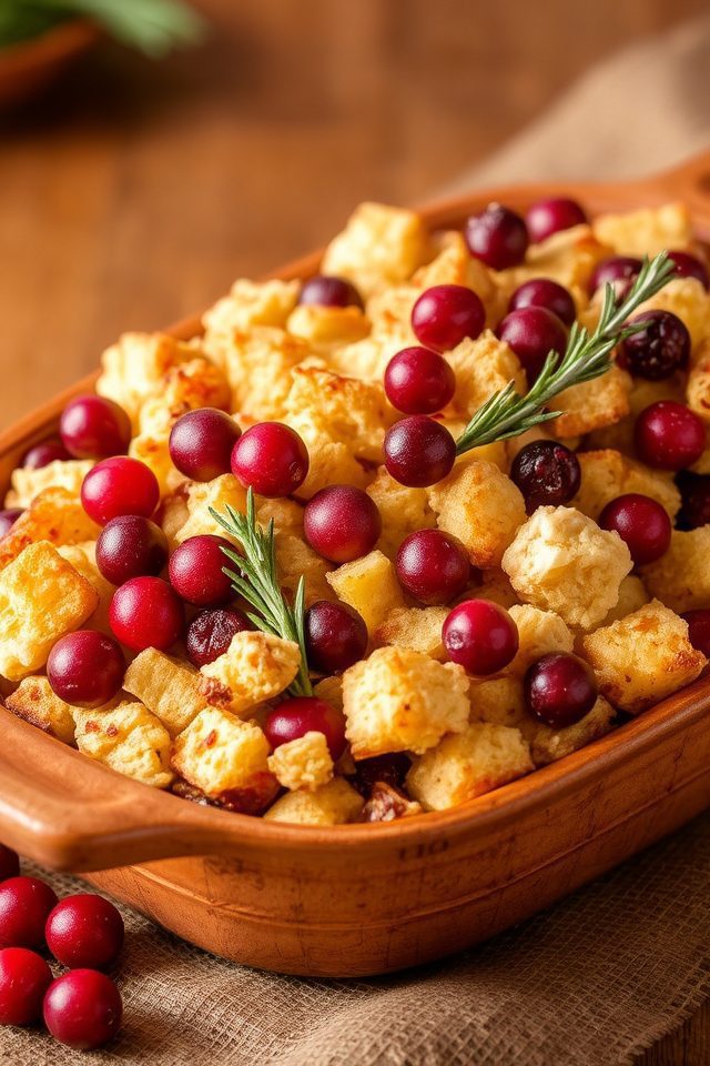 cranberries enhance cornbread stuffing