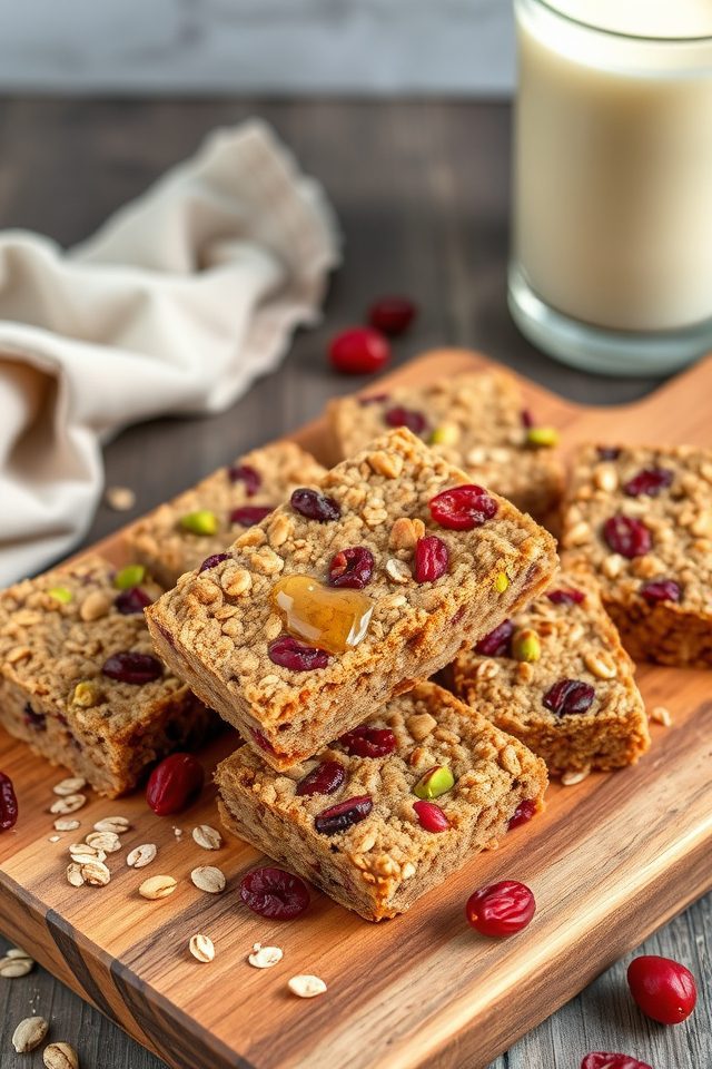 cranberry pistachio oatmeal bars