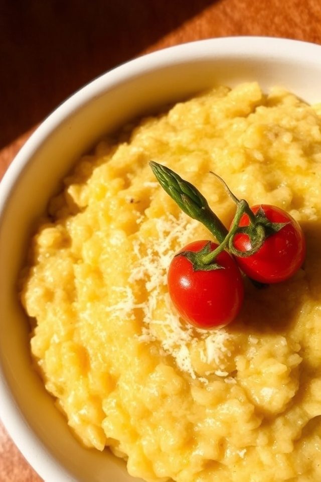 creamy asparagus tomato risotto