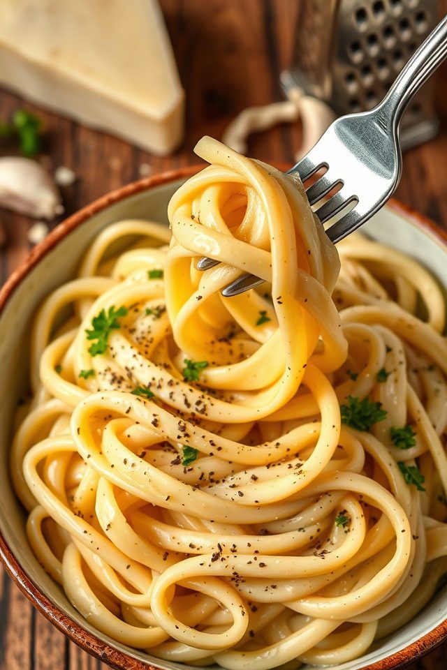 creamy cheesy garlic pasta