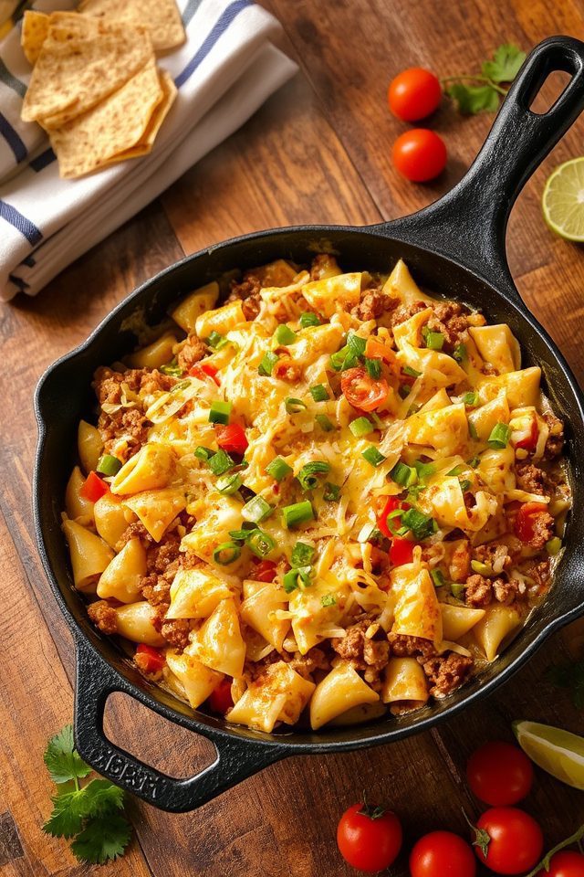 creamy cheesy taco pasta