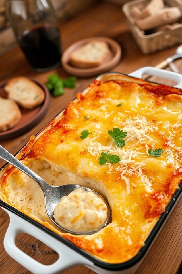 creamy chicken pasta bake