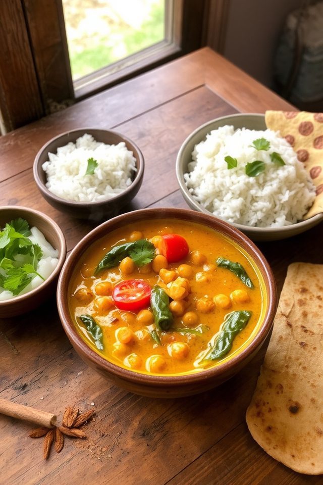 creamy chickpea curry dinner
