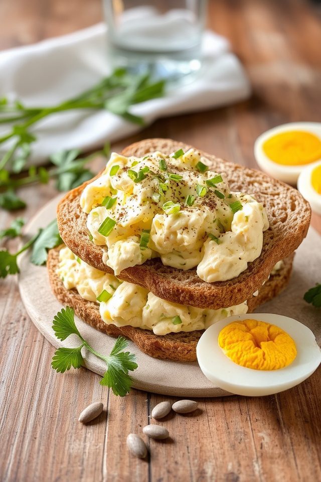 creamy egg salad sandwich